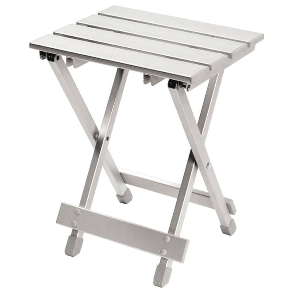 Sgabello / Tavolino Campeggio Pieghevole Alluminio Grigio 60 Kg - Foto 1