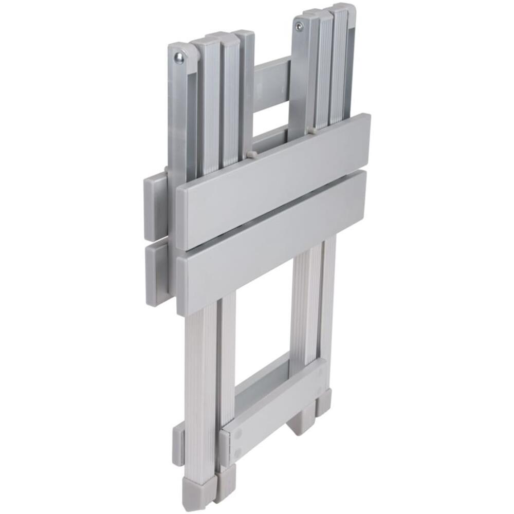 Sgabello / Tavolino Campeggio Pieghevole Alluminio Grigio 60 Kg - Foto 2