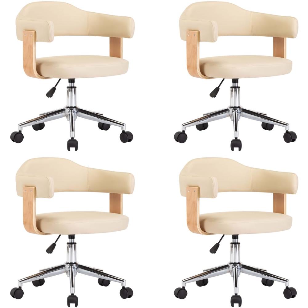 Sedie da Pranzo Girevoli 4 pz Crema in Similpelle - Foto 2