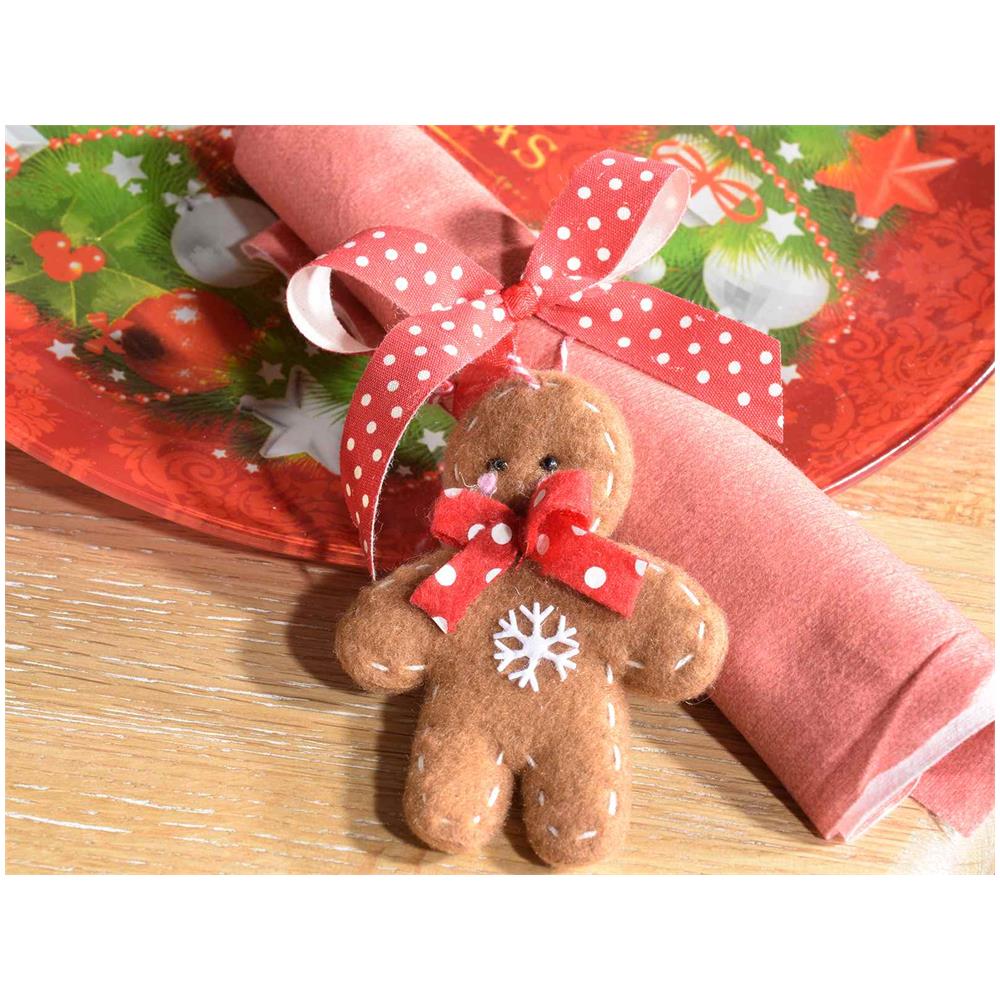 Omini Pan Di Zenzero In Stoffa Imbottita Da Appendere Set Da 18 Decorazioni Natalizie - Foto 2