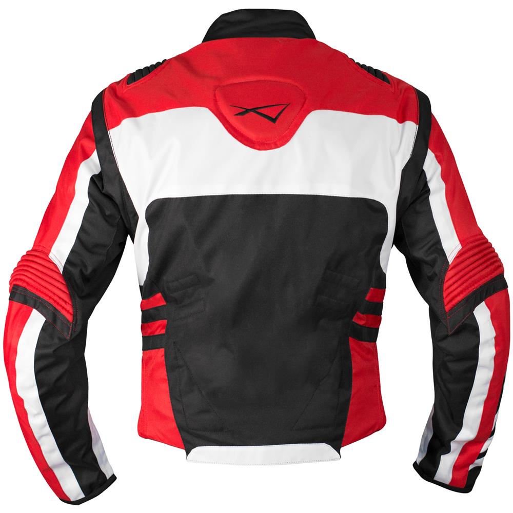 Giacca Moto Tessuto Cordura Manica Staccabile Racing Sport Touring Rosso Xl - Foto 2