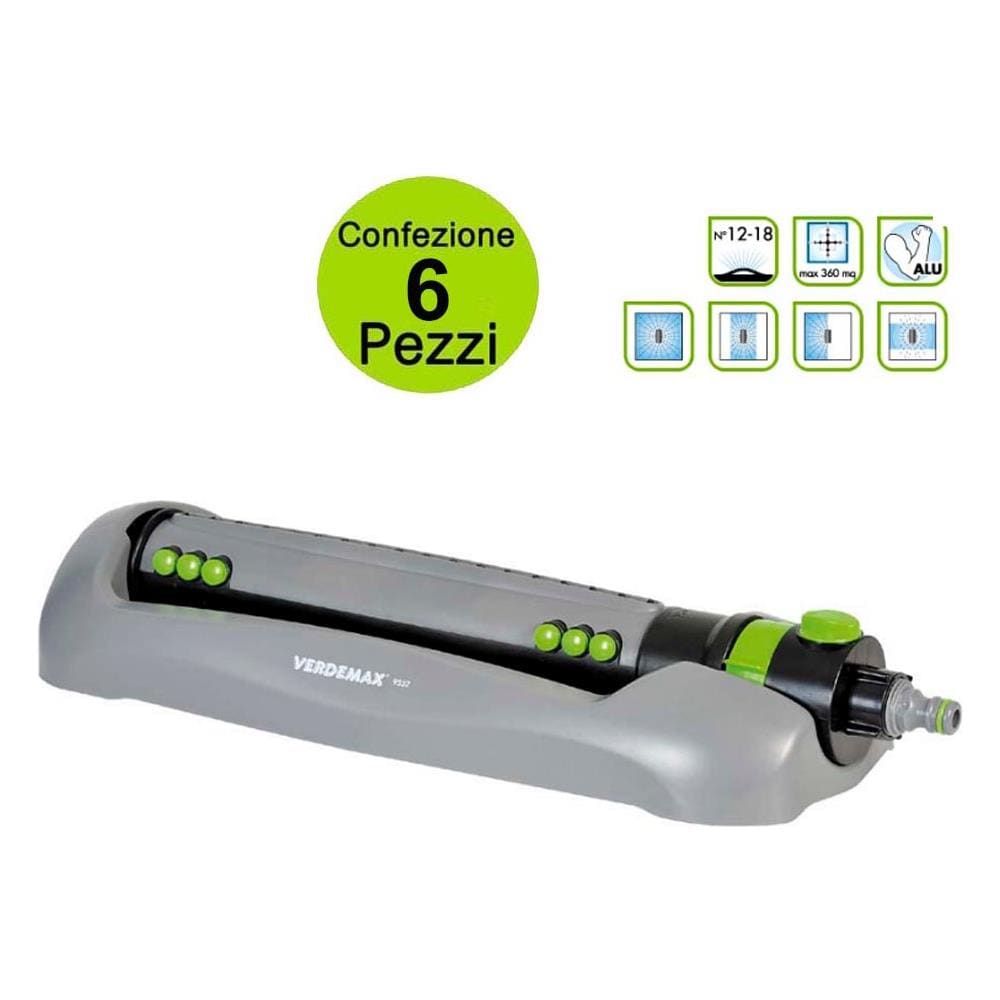 Multipack Da 6 Pz Irrigatore Oscillante Per Giardino 12-18 Ugelli Fino A 360 Mq - Foto 1