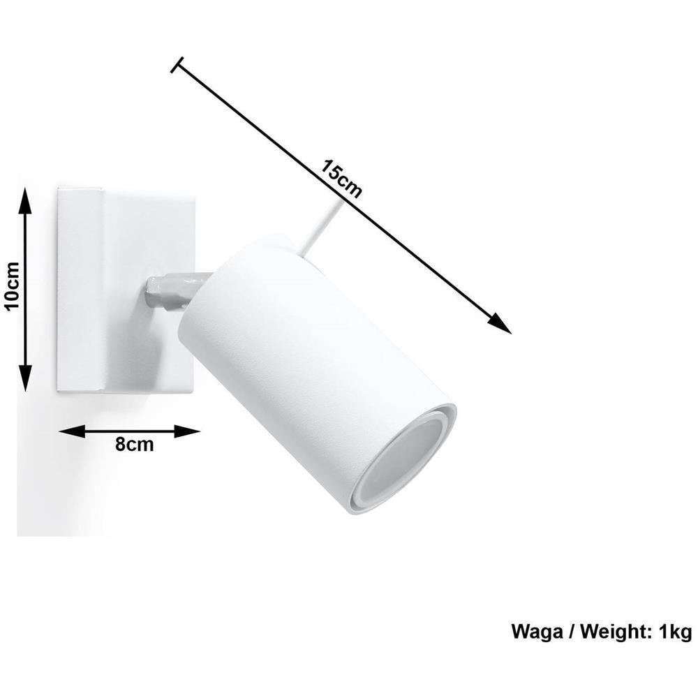 Faretto Da Parete 1 Luce Bianco, Gu10 - Foto 1