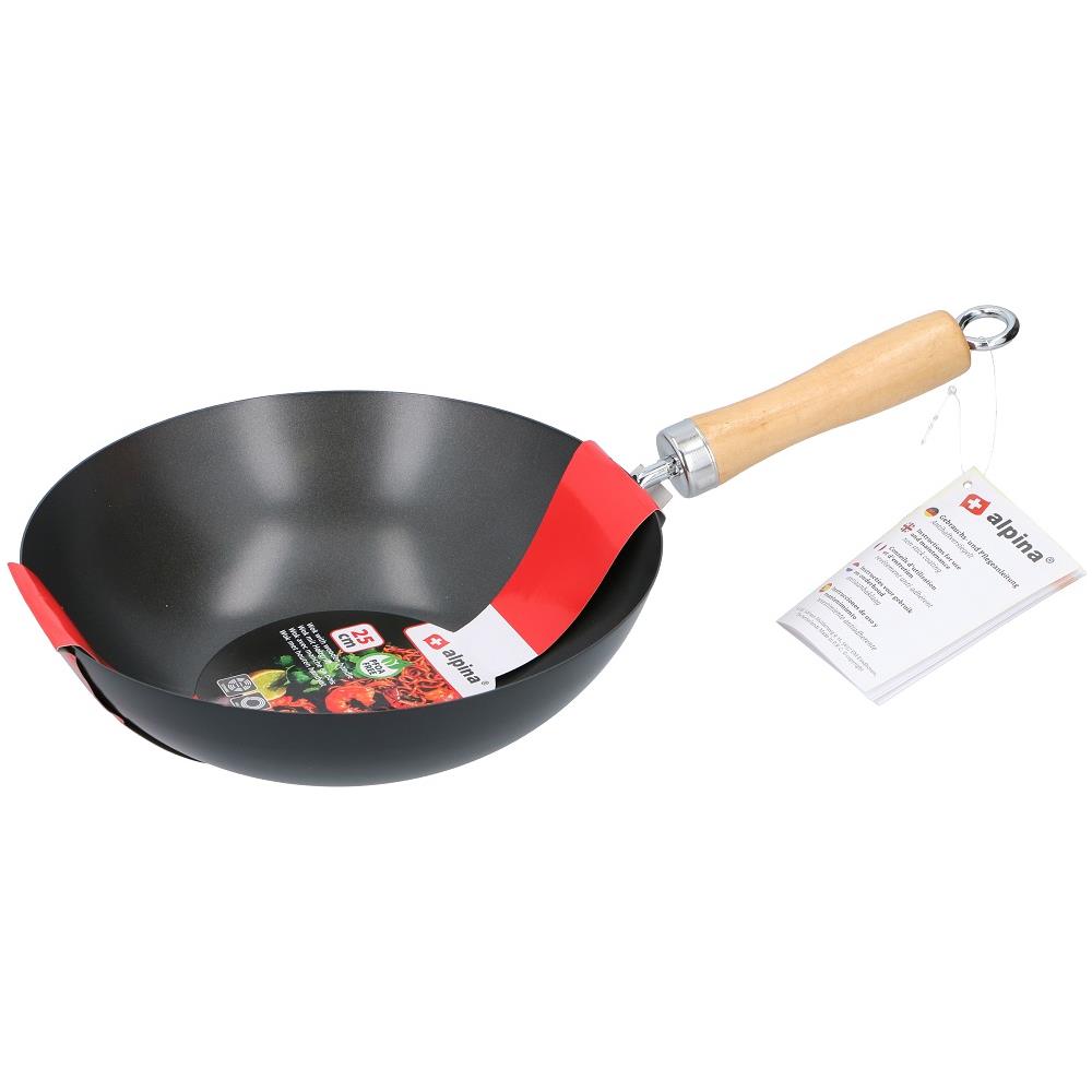 Padella Wok Cucina Induzione / Standard 25cm Con Manico In Legno - Foto 1