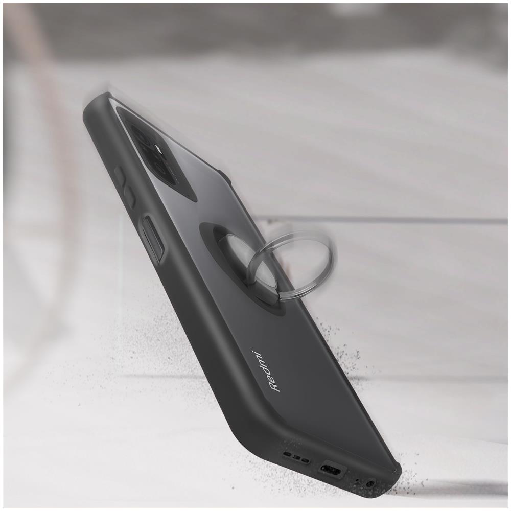 Cover Xiaomi Redmi Note 10 / Note 10s Bimateria Anello Metallico Supporto Nera - Foto 2