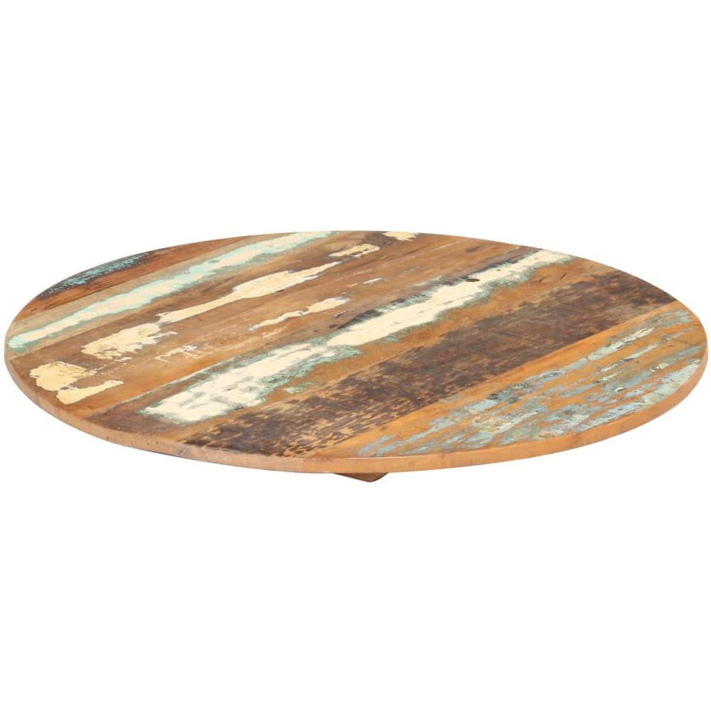 Piano Del Tavolo Rotondo 80 Cm 15-16 Mm In Massello Di Recupero - Foto 6