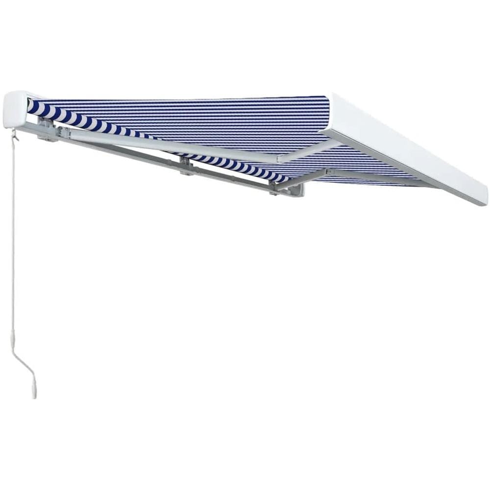 Tenda a Cassonetto Manuale 450x300 cm Blu e Bianca - Foto 2