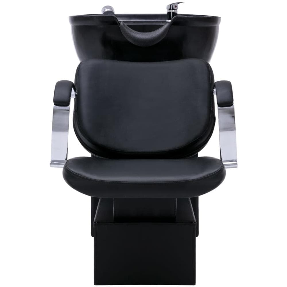 Poltrona E Lavatesta Per Shampoo Nero 137x59x82cm Similpelle - Foto 2