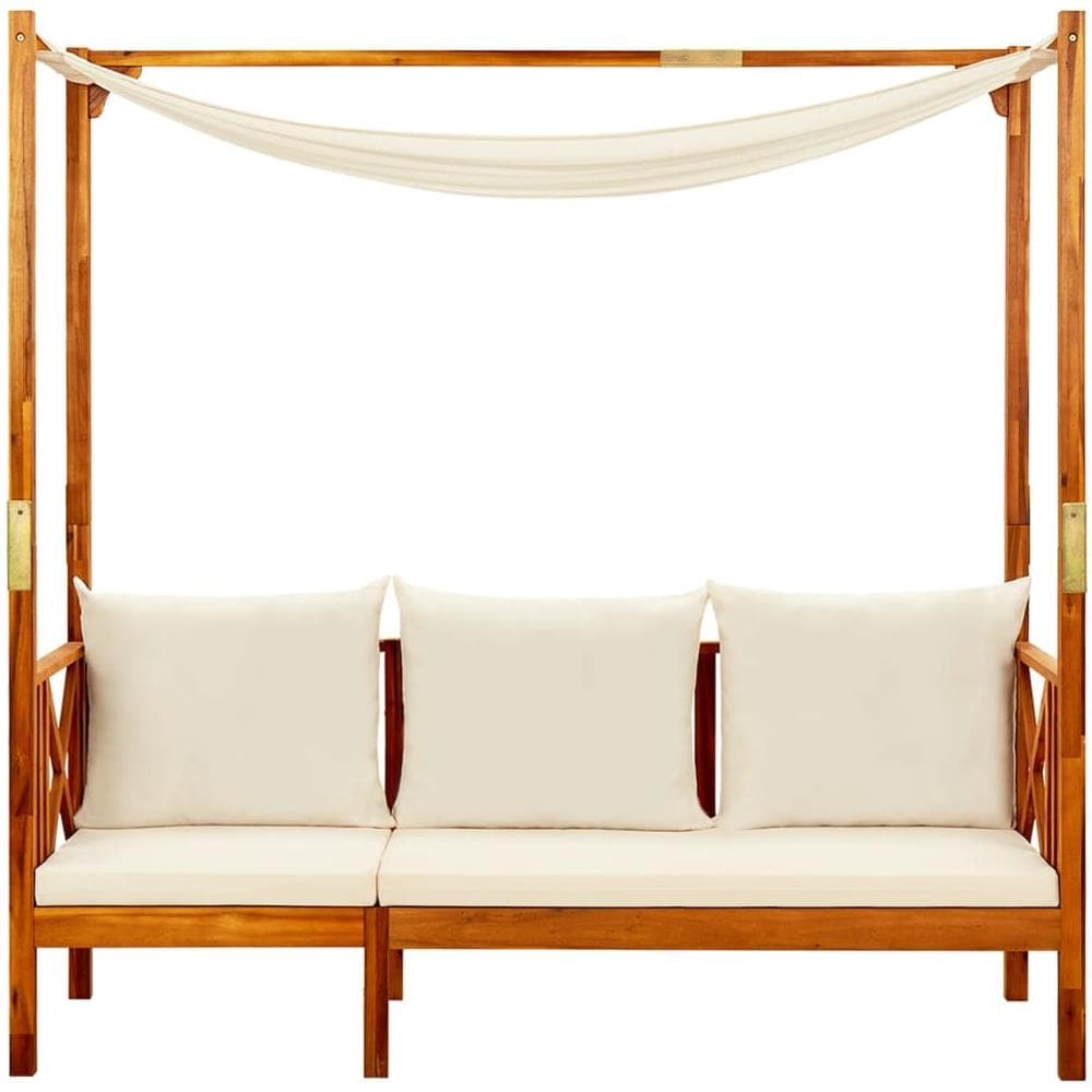 Panchina Da Giardino Con Baldacchino Legno Massello Di Acacia - Foto 3