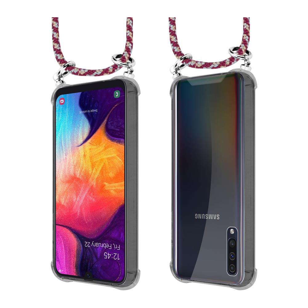 Catena Di Telefoni Cellulari Compatibile Con Samsung Galaxy A50 In Rosso Giallo Bianco - Coperchio Protettivo In Silicone Con Anelli D'argento, Cinturino In Corda E Custodia Staccabile - Foto 8