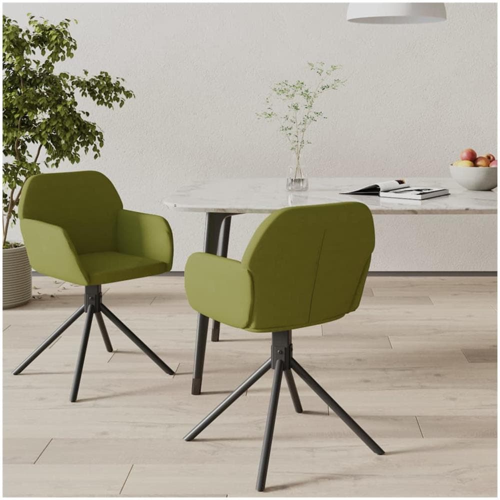 Sedie Da Pranzo Girevoli 2 Pz Verde Chiaro In Velluto - Foto 1