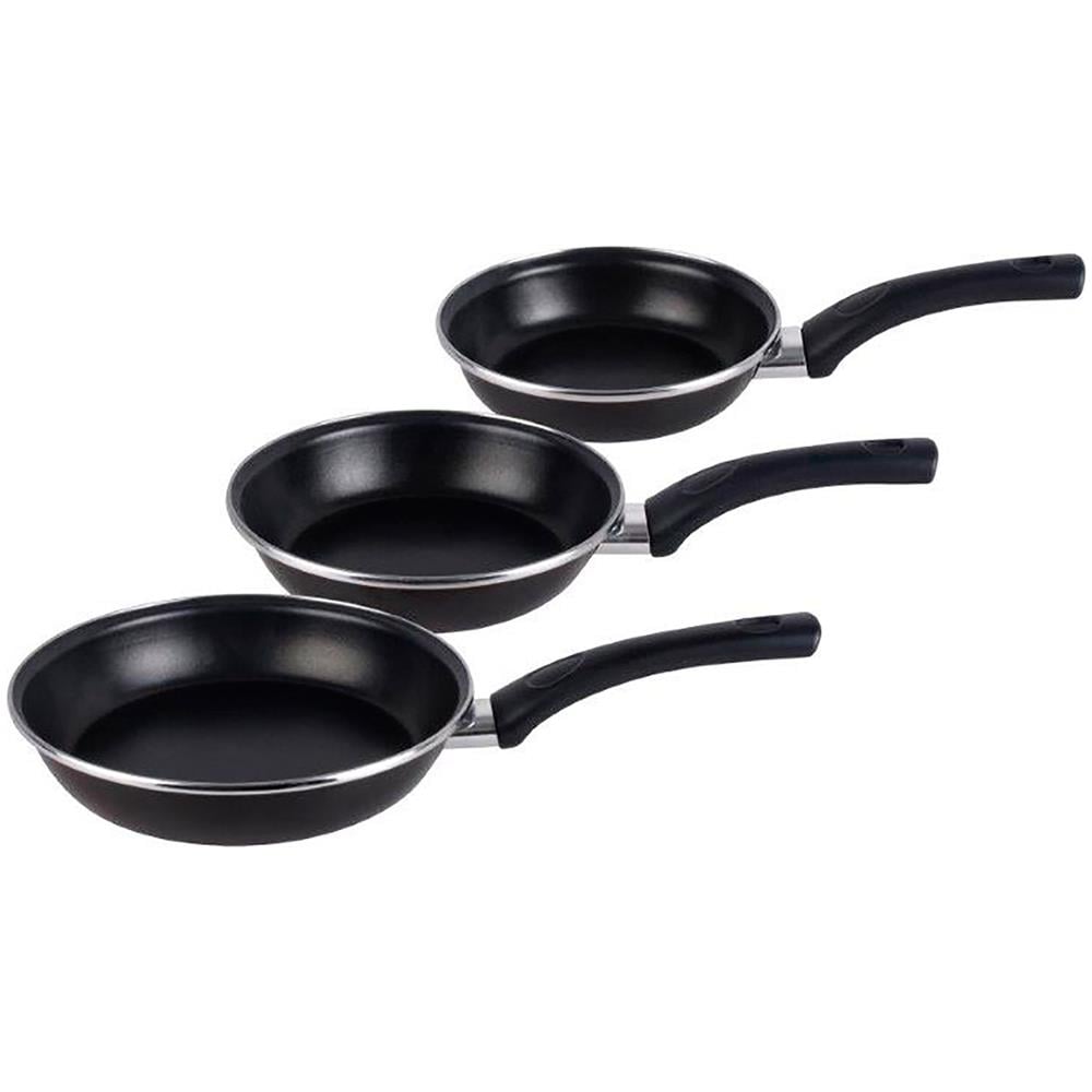 Kenia 3 Padelle 18-20-24cm Induzione, Pfoa-free Antiaderente Acciaio Vetrificato Nero - Foto 2