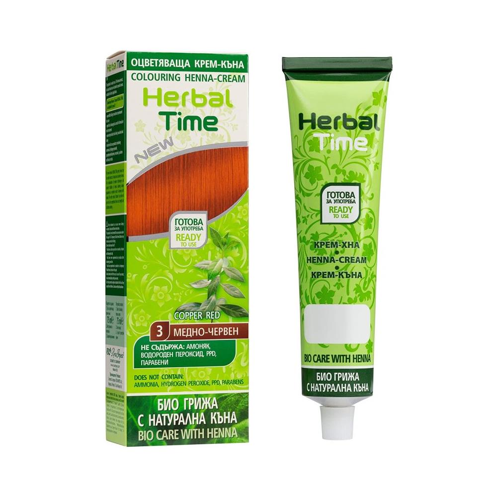 Crema-henna Colorante Nr. 3 Rame-rosso ""herbal Time"" - Foto 1