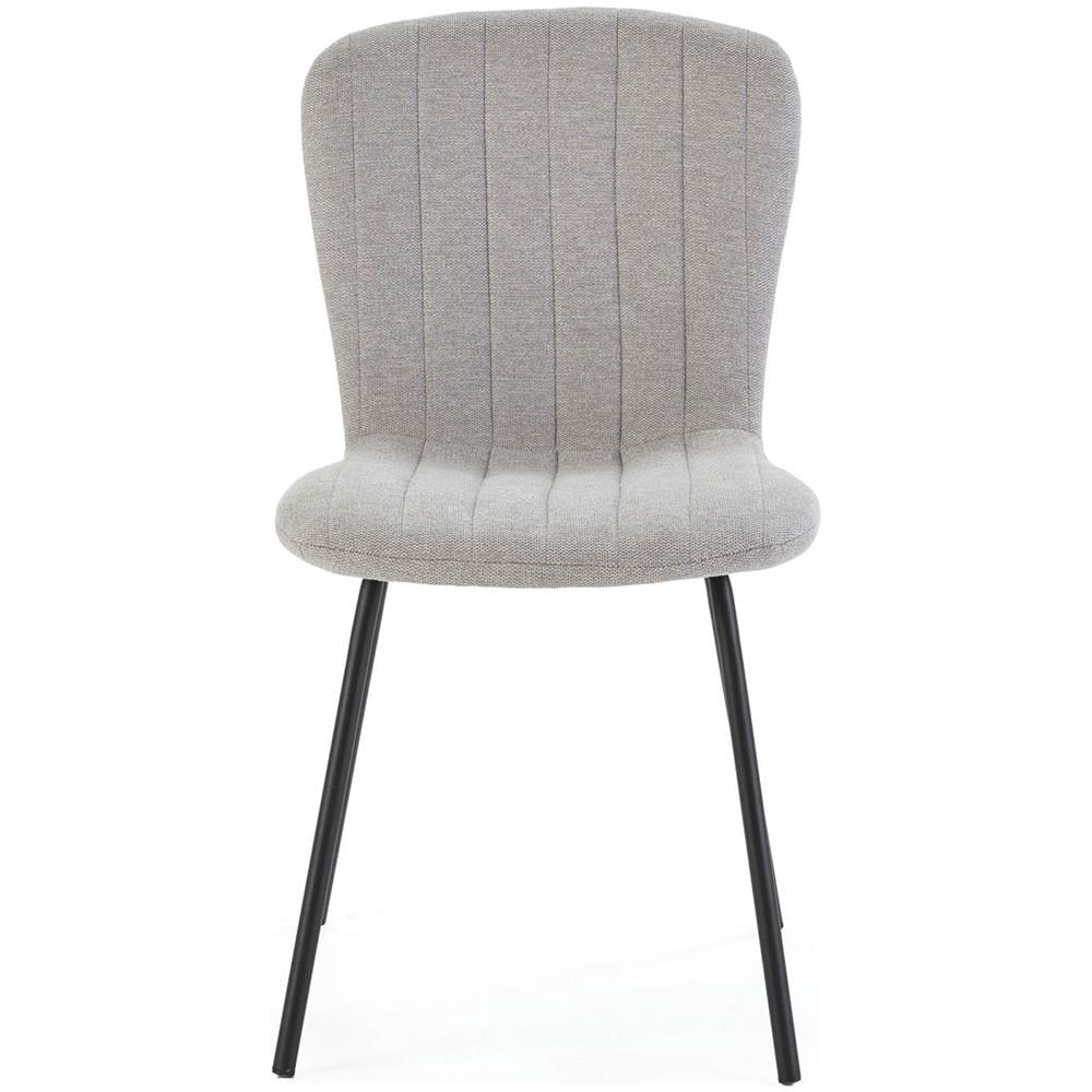 Pack 4 Sedie Lucky Rivestite In Tessuto Grigio Chiaro - Foto 2