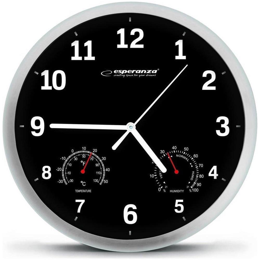 Ehc016k Orologio Meccanico Da Parete Rotondo Nero - Foto 1