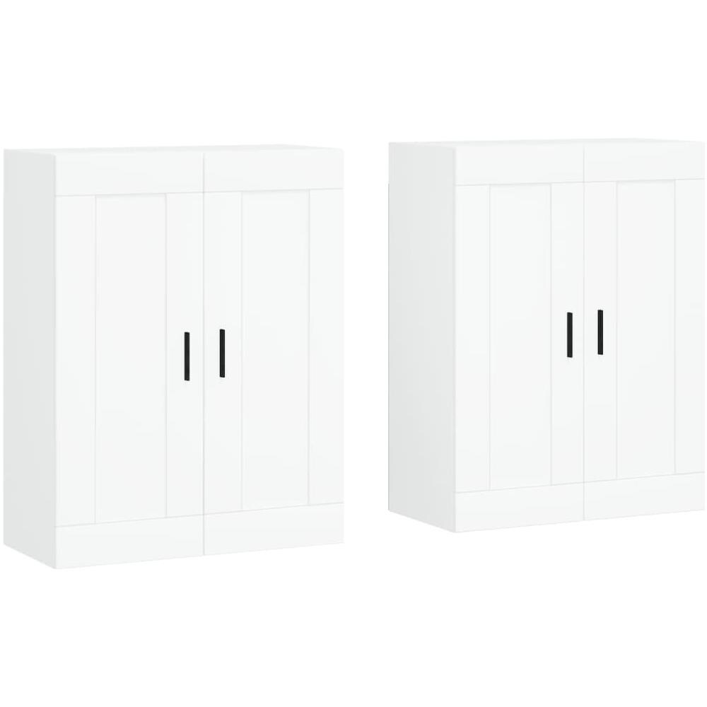 Armadietti A Parete 2 Pz Bianchi In Legno Multistrato - Foto 1