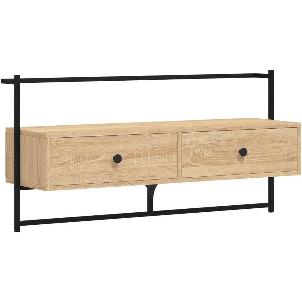 Mobile Tv A Muro Rovere Sonoma 100,5x30x51 Cm Legno Multistrato - Foto 2