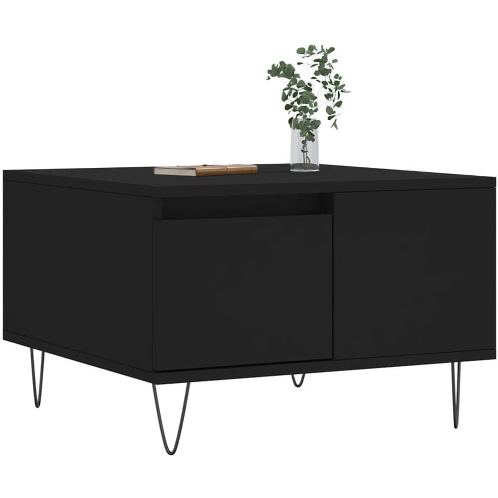 Tavolino Da Salotto Nero 55x55x36,5 Cm In Legno Multistrato - Foto 3