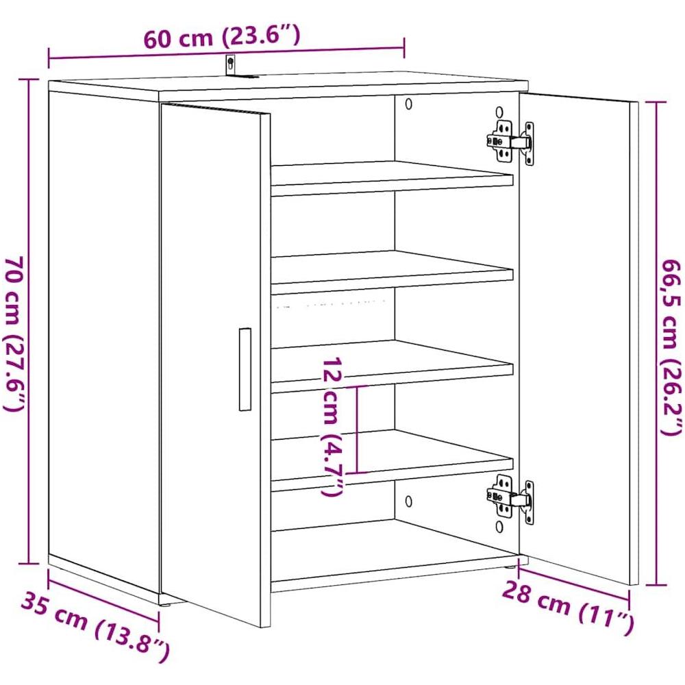 Scarpiera Legno Vecchio 60x35x70 cm in Legno Multistrato - Foto 10