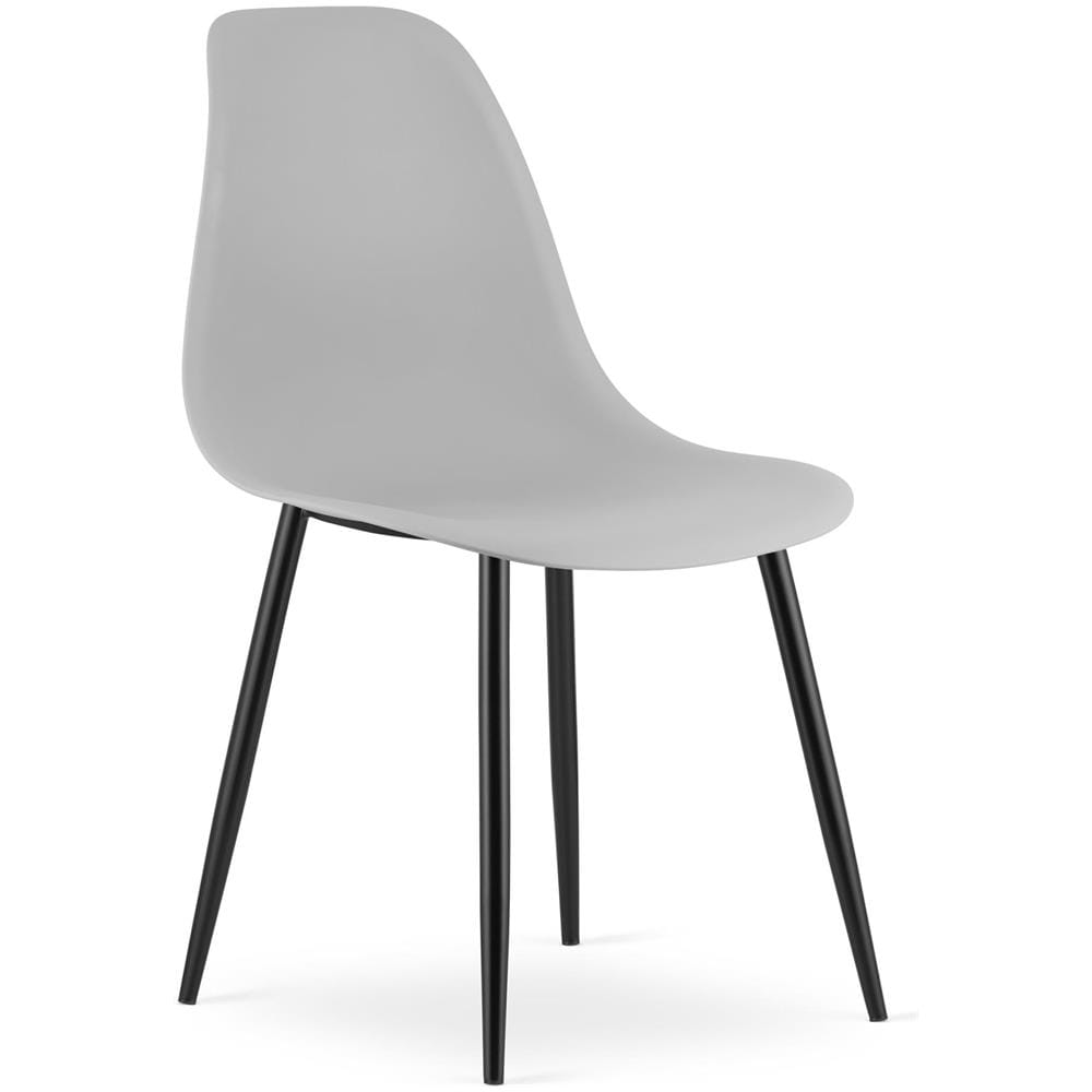 Sedia WAT grigio / gambe nere x 4 - Foto 2