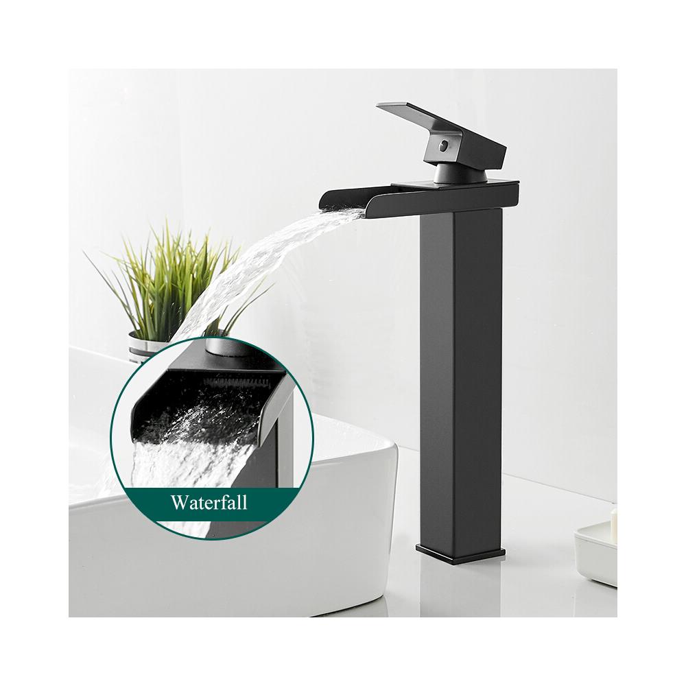 Rubinetto per lavabo da bagno, Blackswan, Cascada tipo M34, modello nero opaco, misura 32 cm - Foto 2
