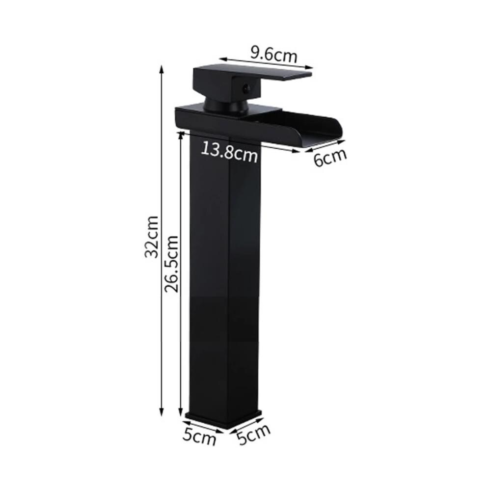 Rubinetto per lavabo da bagno, Blackswan, Cascada tipo M34, modello nero opaco, misura 32 cm - Foto 4