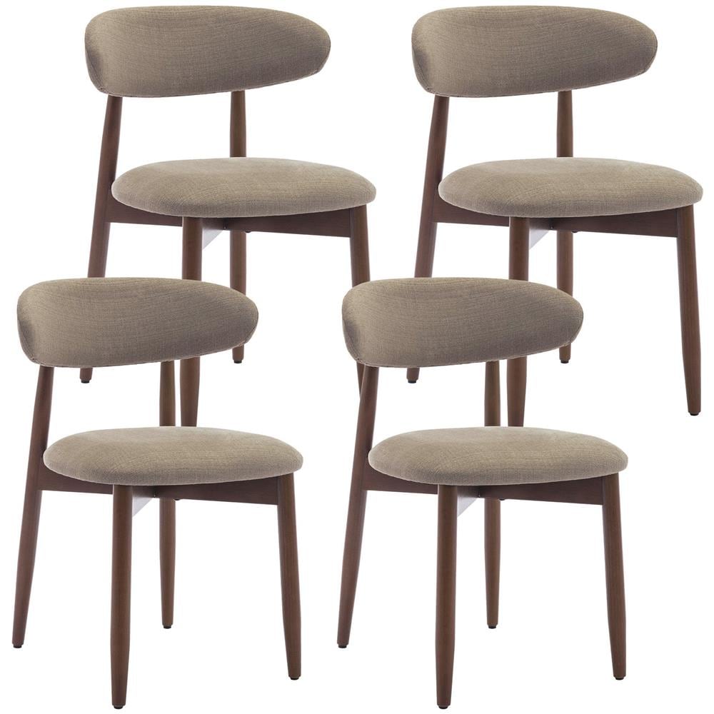 Set Da 4 Sedie Da Pranzo, Robuste Ed Eleganti, In Stile Minimalista Scandinavo, Ideali Per Sala Da Pranzo E Cucina - Color Cammello - Foto 1