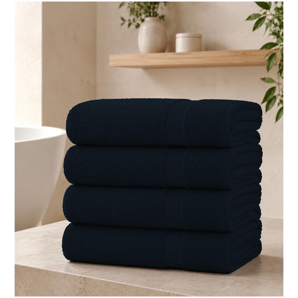 Set 4 Teli Bagno 100x150 cm - Morbidezza, Eleganza e Qualità - Black (Nero) - Foto 1