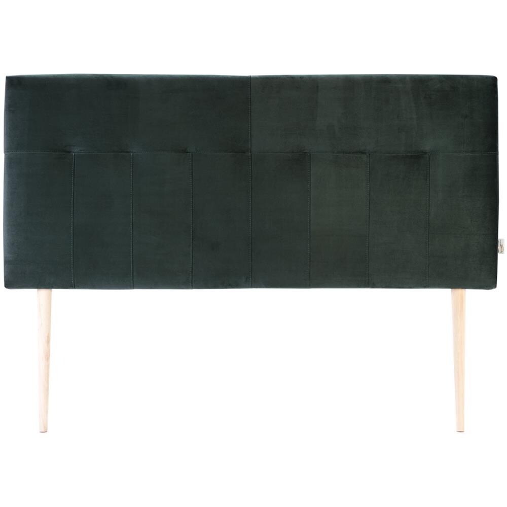 Testiera Letto Oslo 140x100 Cm - Tessuto Grigio, Gambe Legno Faggio, Imbottita - Foto 2