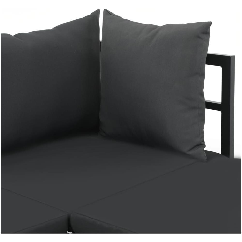Set Divano da Giardino 2 pz ad Angolo Cuscini in Alluminio WPC - Foto 15