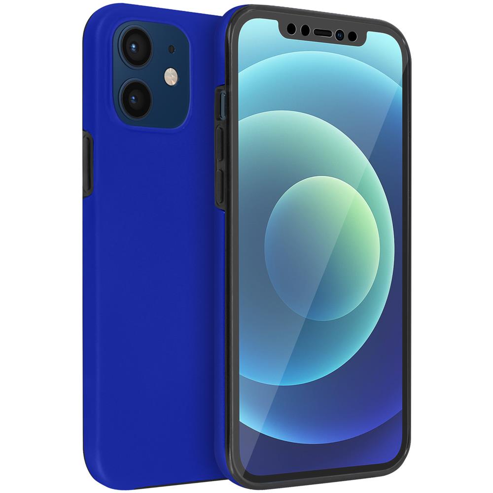 Cover Iphone 12 / 12 Pro Silicone Fronte Retro Ricopre Lo Schermo Blu - Foto 2