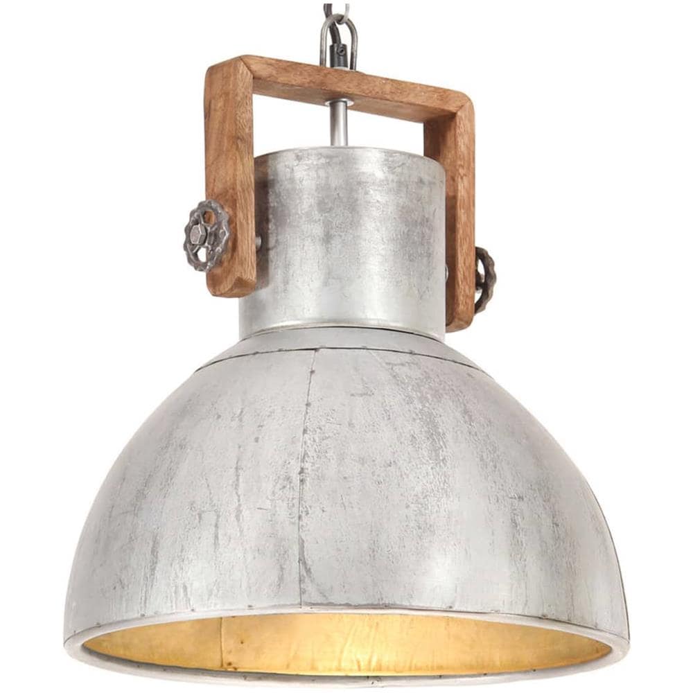 Lampada A Sospensione Industriale 25 W Argento Rotonda 40cm E27 - Foto 1