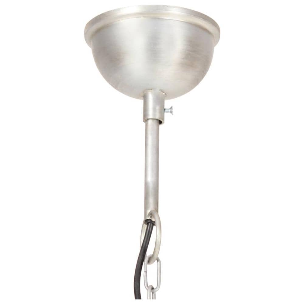 Lampada A Sospensione Industriale 25 W Argento Rotonda 40cm E27 - Foto 9