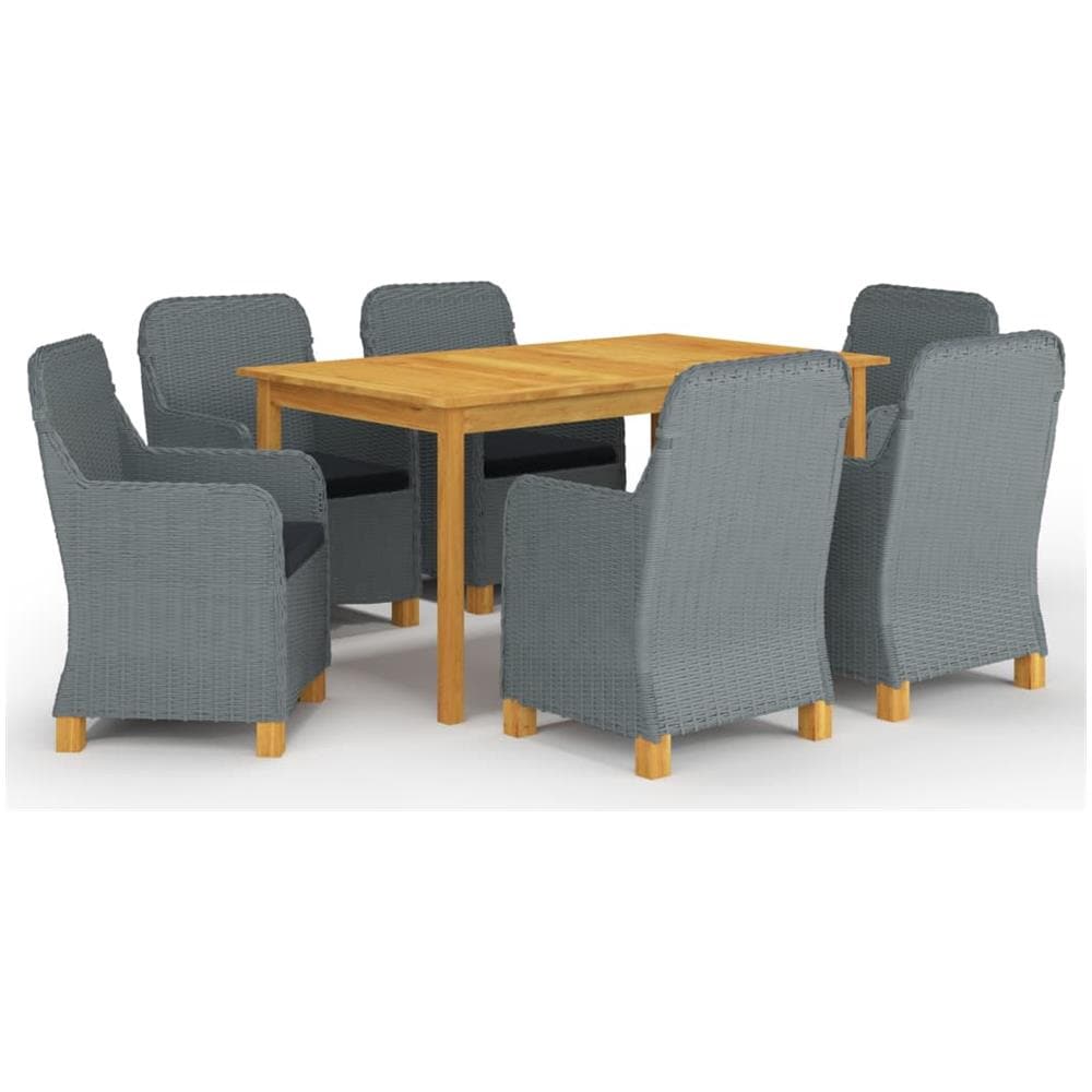 Set Mobili da Pranzo per Giardino 7 pz Grigio Chiaro - Foto 1