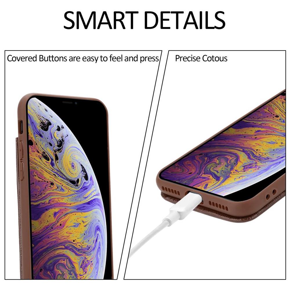 Cadorabo Custodia Compatibile Con Apple Iphone Xs Max In Marrone Rovere - Coperchio Protettivo In Silicone Tpu E Copertura In Finta Pelle, Con Scomparto E Slot Per Carte Di Credito Estraibili - Foto 8