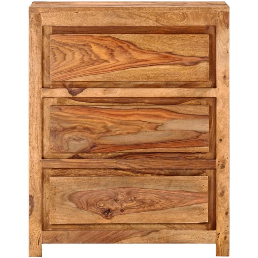 Cassettiera 60x33x75 Cm In Legno Massello Di Acacia - Foto 2