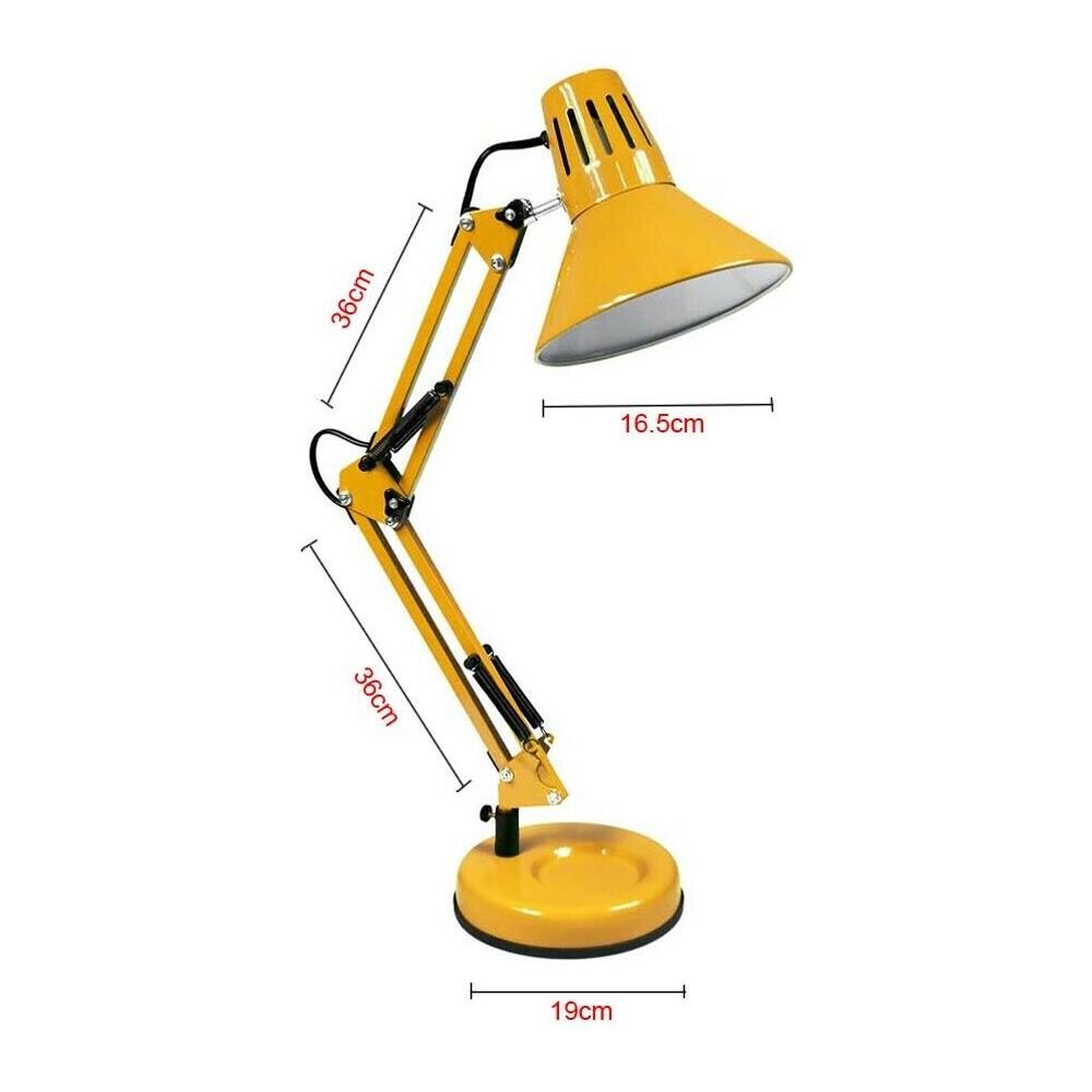 Lampada Lume Da Tavolo Scrivania Lumetto Braccio Snodabile Morsetto Color Giallo - Foto 2