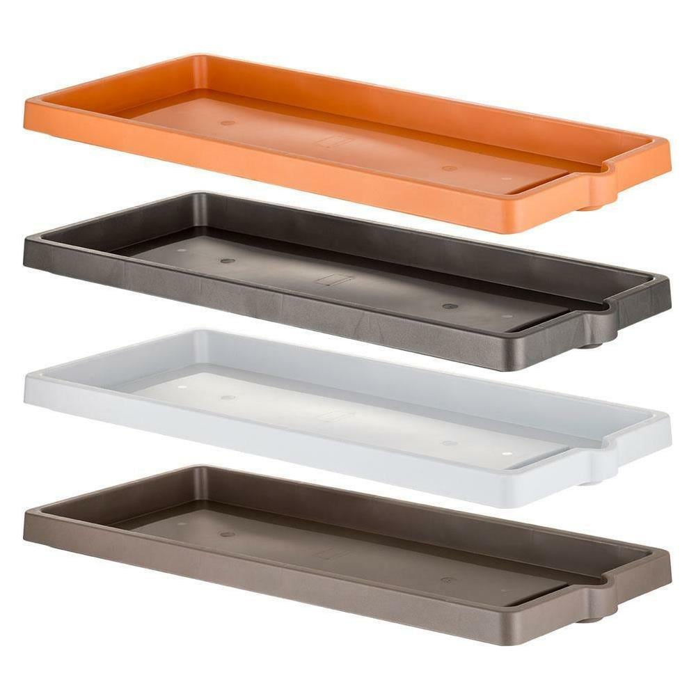 Sottovaso Per Fioriera Rettangolare Cm 94 X 36 X 5,5 - Antracite - Foto 1