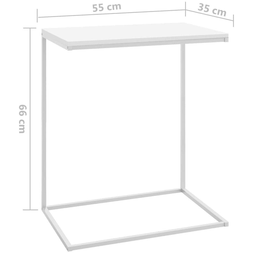 Tavolino da Salotto Bianco 55x35x66 cm in Legno Multistrato - Foto 6