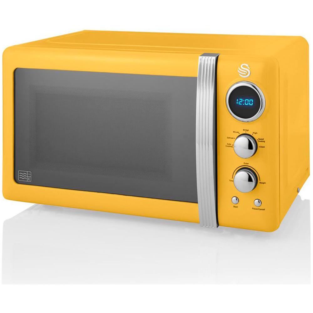 Microonde Digitale Sm22030yelneu Retro 20L 5 Livelli Di Potenza Scongelamento Timer 60 Min 800W Colore Giallo - Foto 1