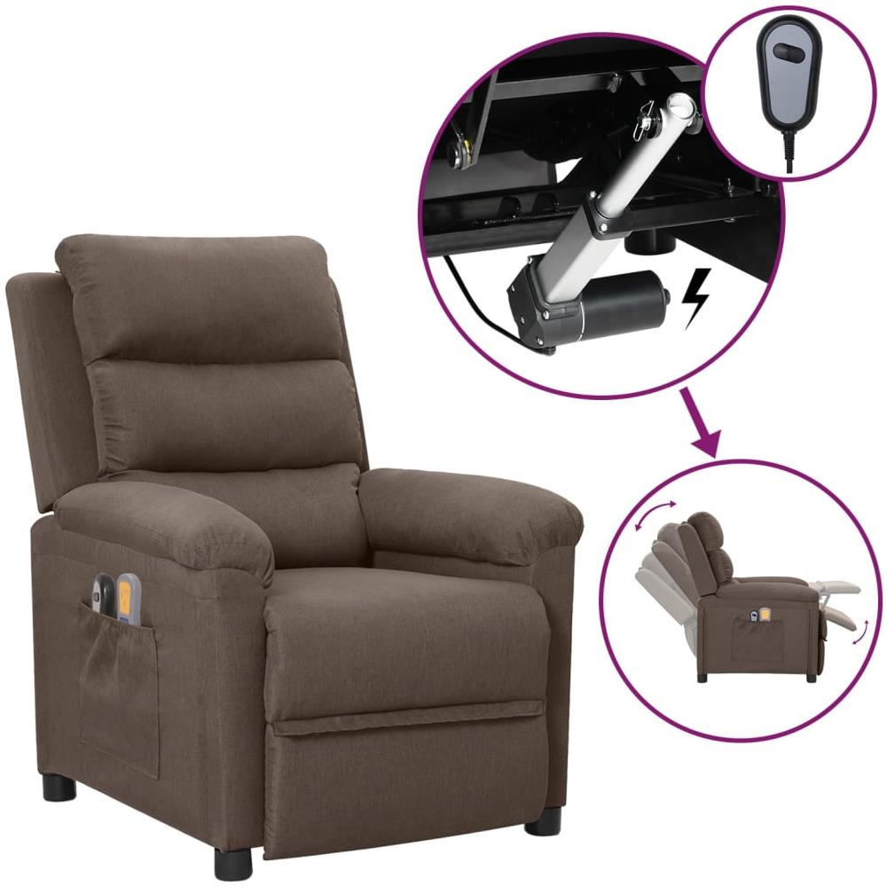 Poltrona Massaggiante Elettrica Tortora in Tessuto - Foto 1