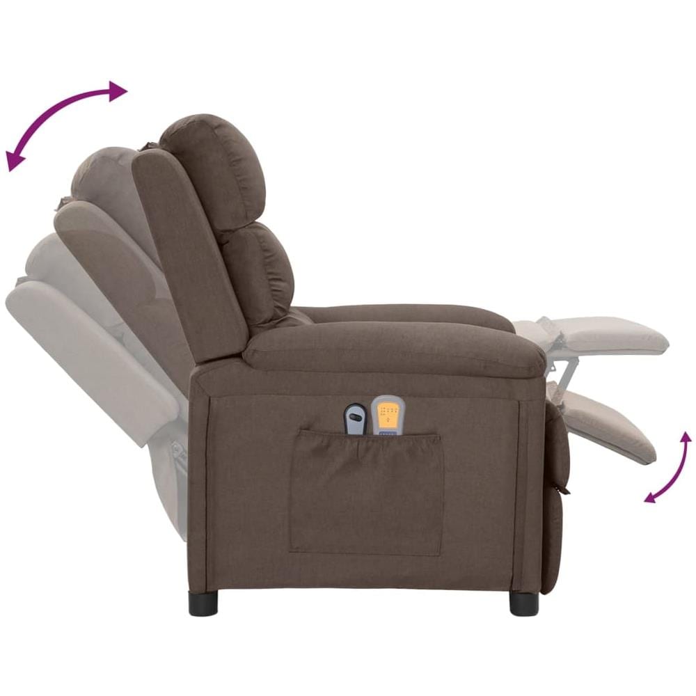 Poltrona Massaggiante Elettrica Tortora in Tessuto - Foto 8