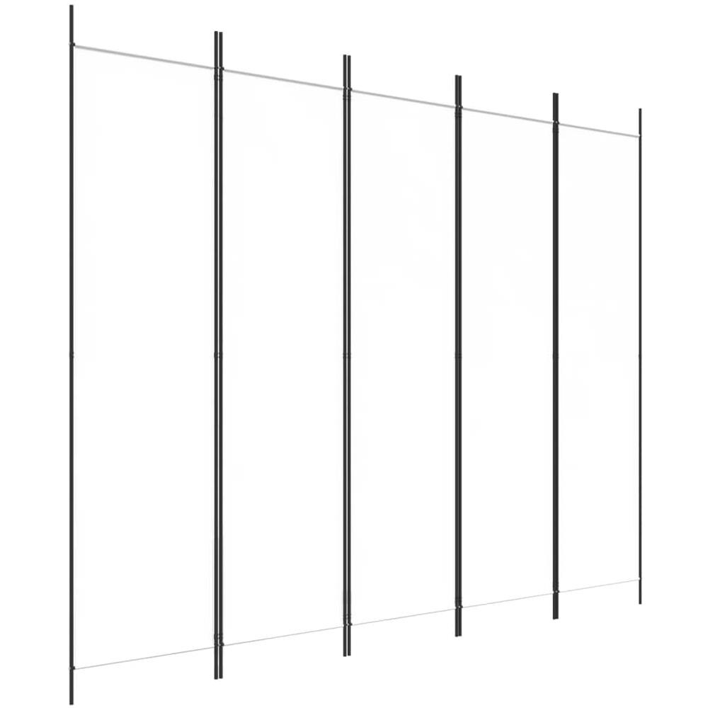 Divisorio a 5 Pannelli Bianco 250x200 cm Tessuto - Foto 2