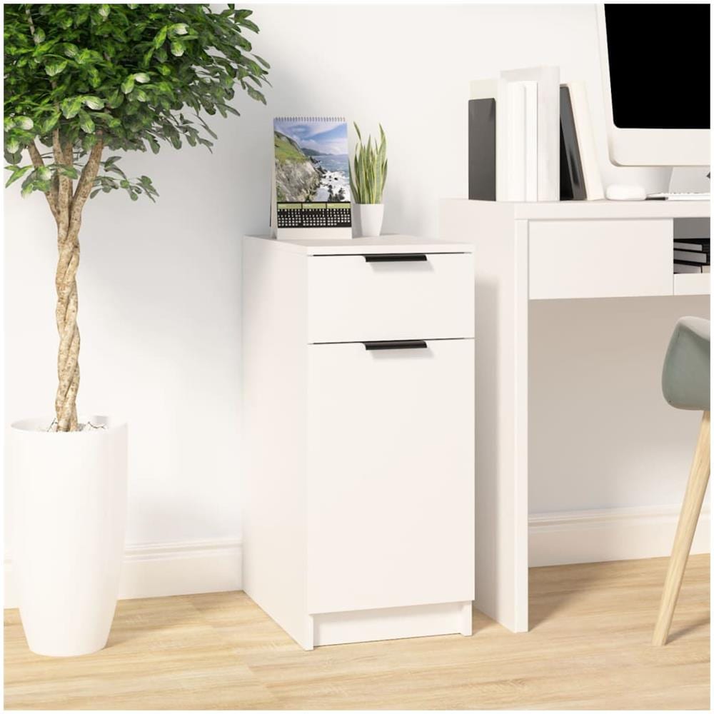 Armadietto Da Scrivania Bianco 33,5x50x75 Cm Legno Multistrato - Foto 1