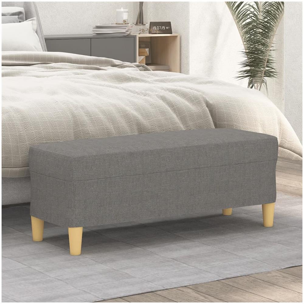 Panca Grigio Scuro 100x35x41 Cm In Tessuto - Foto 1