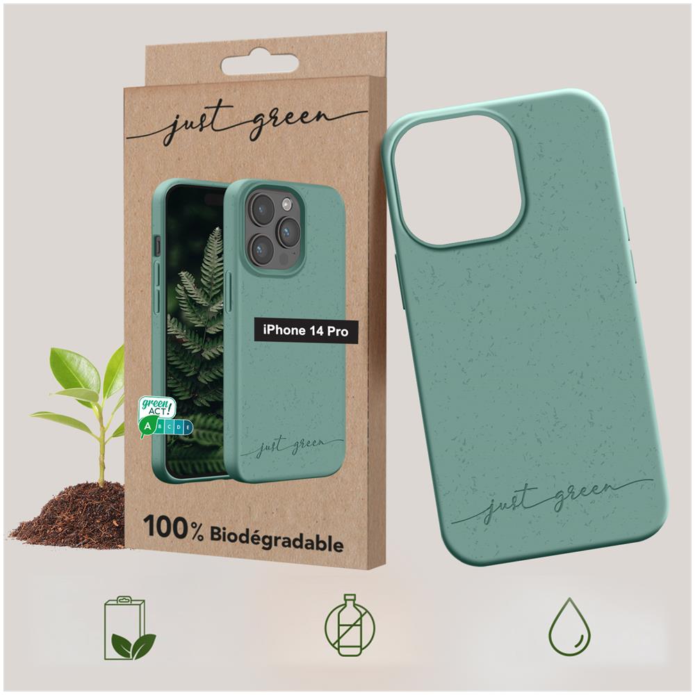 Cover Biodegradabile Per Iphone 14 Pro Verde - Foto 2