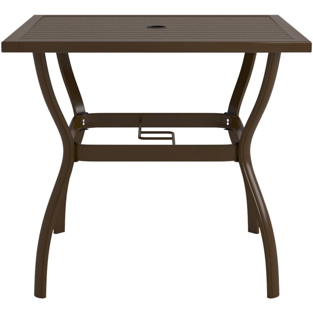 Tavolo Da Giardino Marrone 81,5x81,5x72 Cm In Acciaio - Foto 2