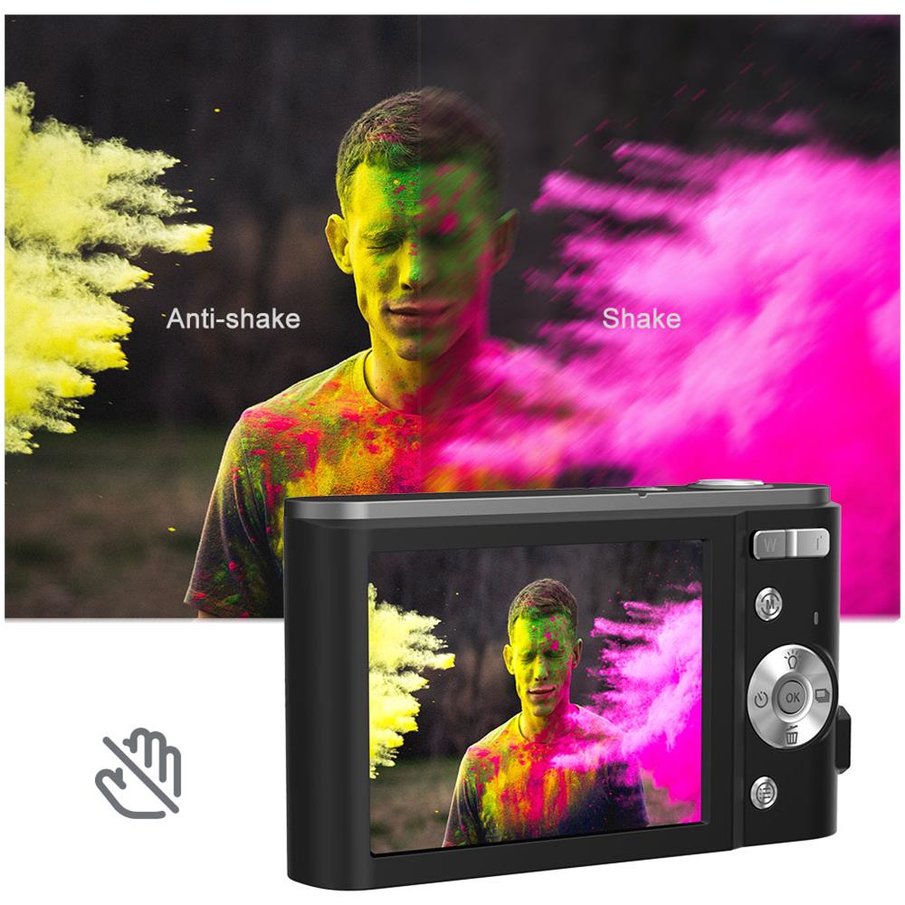 Fotocamera Digitale 2.7k 48mp 1080p, Zoom 16x, Anti-shake, Riconoscimento Facciale Black - Foto 5