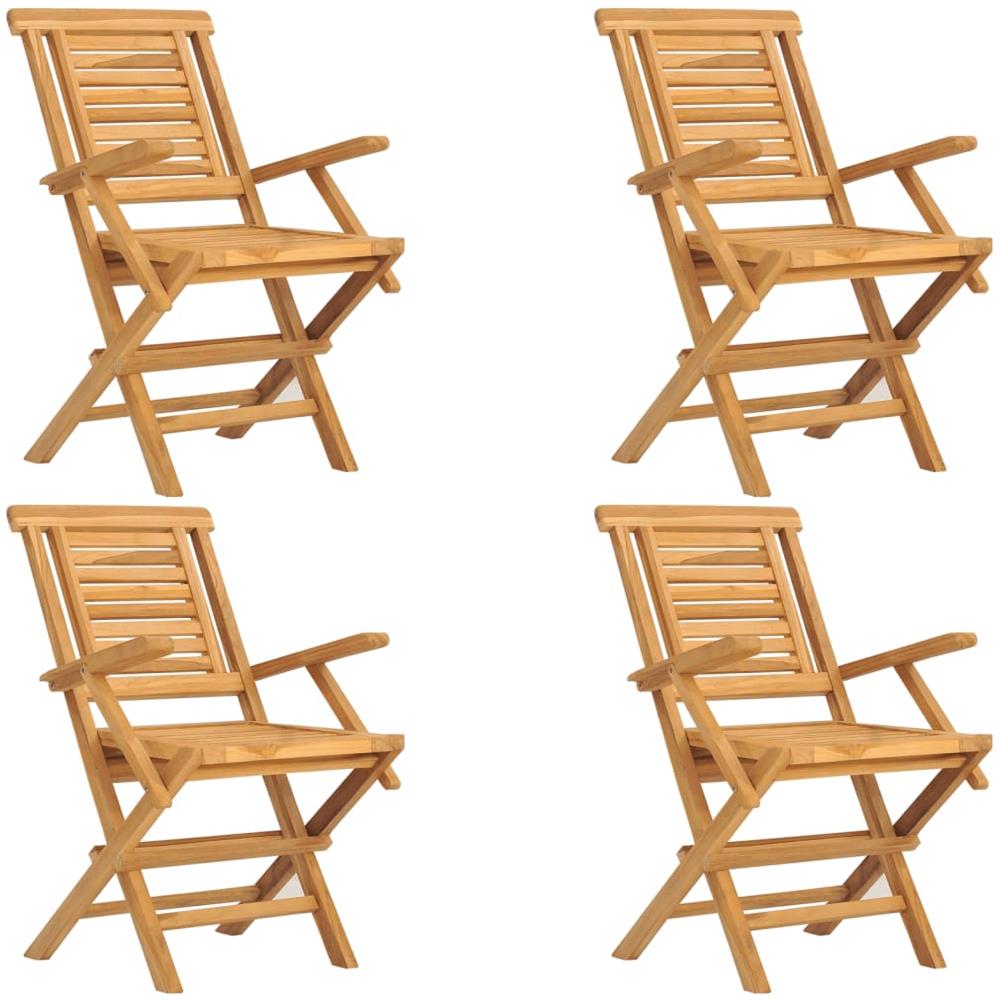 Sedie Da Giardino Pieghevoli 4pz 56x63x90cm Legno Massello Teak - Foto 2