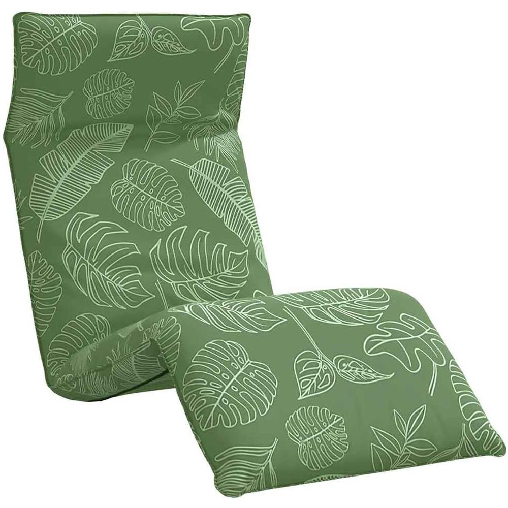 Lettino Pieghevole Motivo a Foglie 175x54x8,5 cm Tessuto Oxford - Foto 1